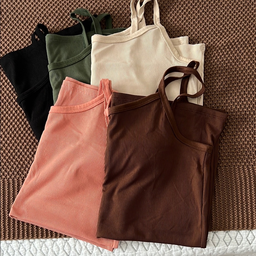 No Boundaries Camisoles in Black, Green, Cream, Pink, and Brown